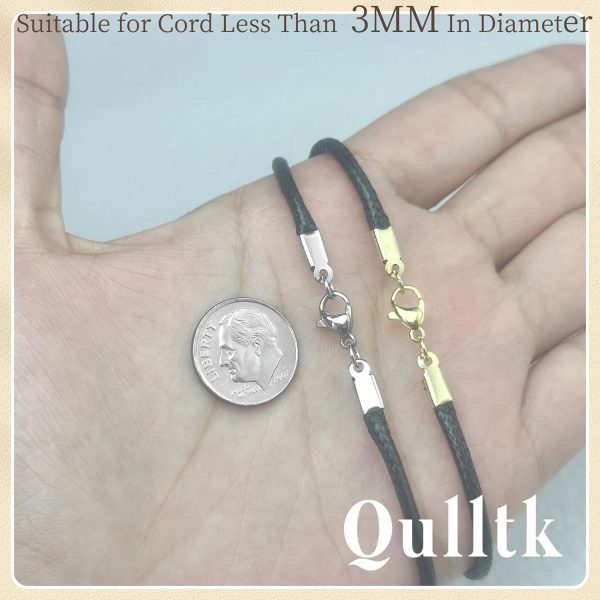 20Sets Cord End Caps with Lobster Clasp Connector,316 Stainless Steel Cord Ends for Jewelry Making Leather Necklace Cord with Clasp 3MM ID End Caps for DIY Bracelets Necklaces - Image 6
