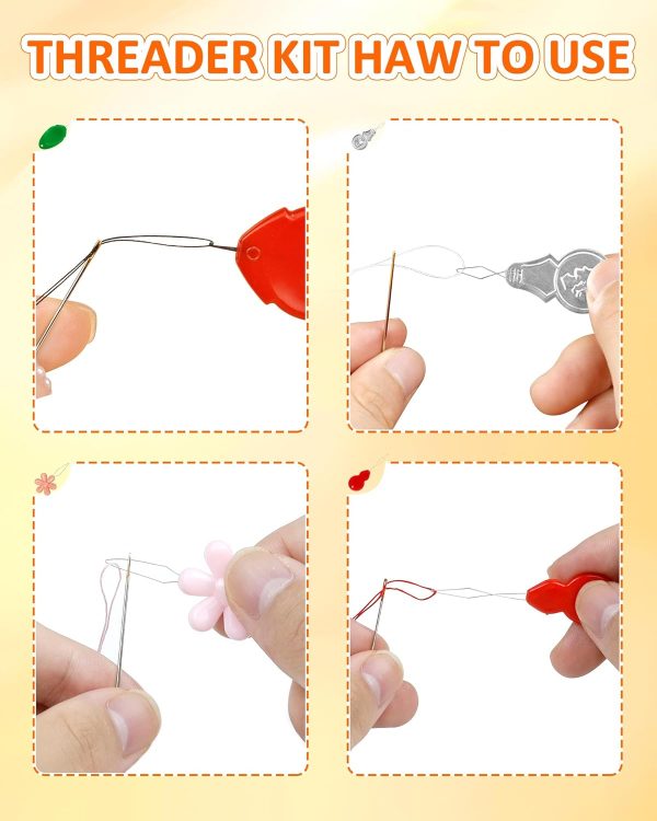 FIVEIZERO Needle Threaders Kit – 24 PCS Needle Threader for Hand Sewing,4 Type Simple Needle Threaders for Needles,Needle Threader for Sewing Machine & Embroidery Floss with Clear Storage Box - Image 3