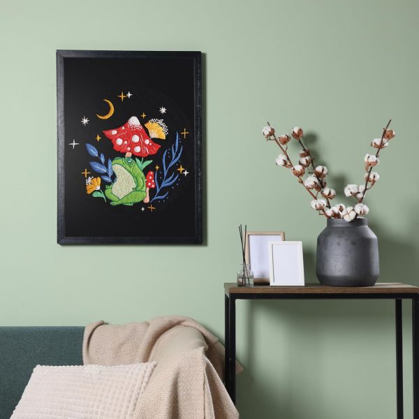 Louise Maelys Mushroom Frog Embroidery Kits for Beginners Adults,Art Night Pattern Cross Stitch Kit,DIY Needlepoint for Starter - Image 6