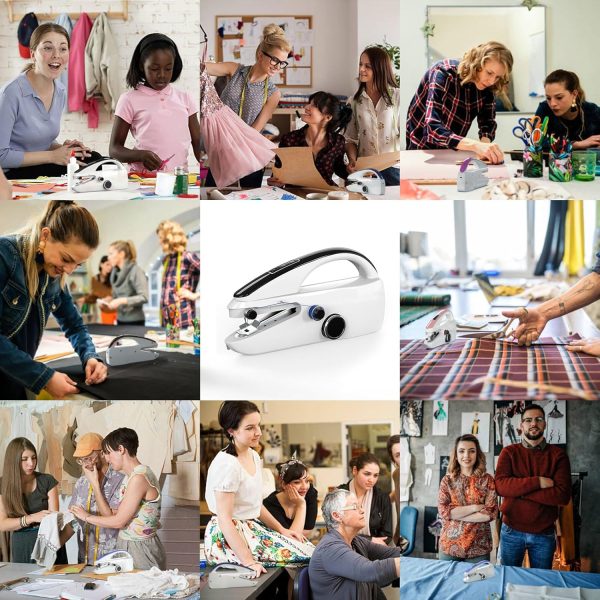 Sewing Kit:Sewing bliss in one box.Handheld sewing machine,beginner's sewing kit with storage,two power supply modes,portable mini sewing machine,Handheld Sewing Machine for Beginners.White - Image 3