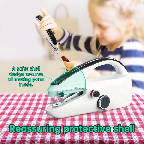 Sewing Kit:Sewing bliss in one box.Handheld sewing machine,beginner's sewing kit with storage,two power supply modes,portable mini sewing machine,Handheld Sewing Machine for Beginners.White - Image 6
