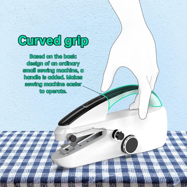 Sewing Kit:Sewing bliss in one box.Handheld sewing machine,beginner's sewing kit with storage,two power supply modes,portable mini sewing machine,Handheld Sewing Machine for Beginners.White - Image 7