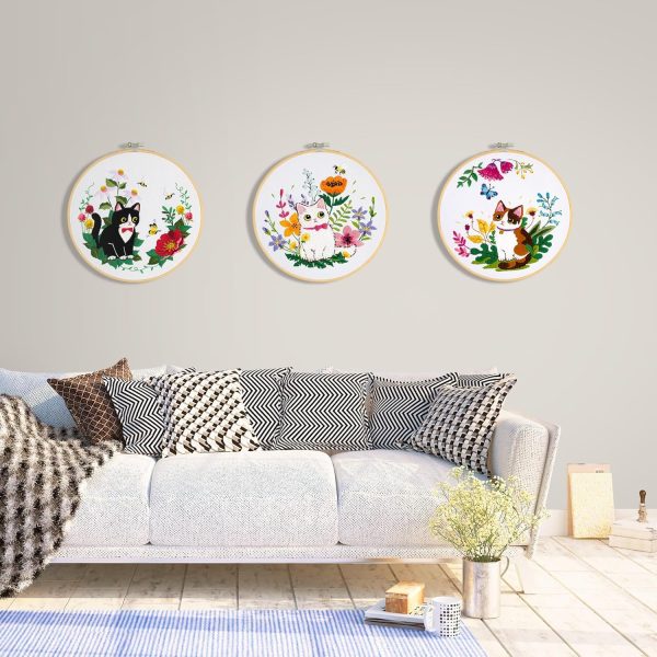 ZWZRAFT Embroidery Kit for Beginners, 4 Sets Cat Embroidery Kits, Needle Point Kits Adults Beginner, with Original Patterns, Detailed and Easy to Follow Step-by-Step Instructions - Image 6